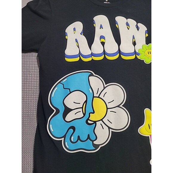 Rawyalty Smiley Drift Puff Print Crew Neck Men's Shirt Size Medium Mushroom RAW - Picture 3 of 11